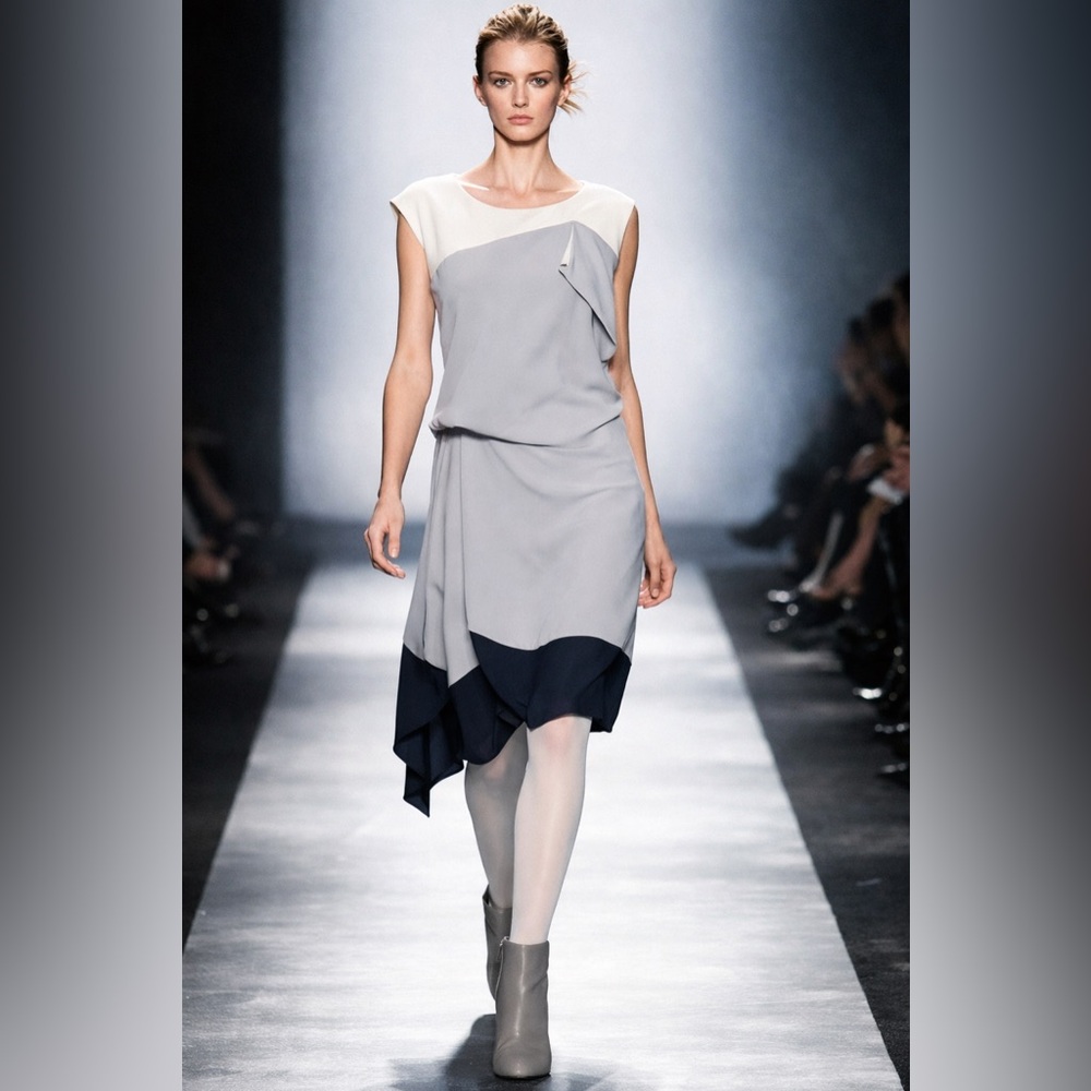 BCBGMAXAZRIA Draped Colorblock Runway Dress
